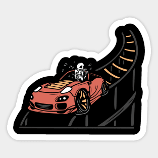 Theme Park, Car on the Road, Car and Skull Sticker